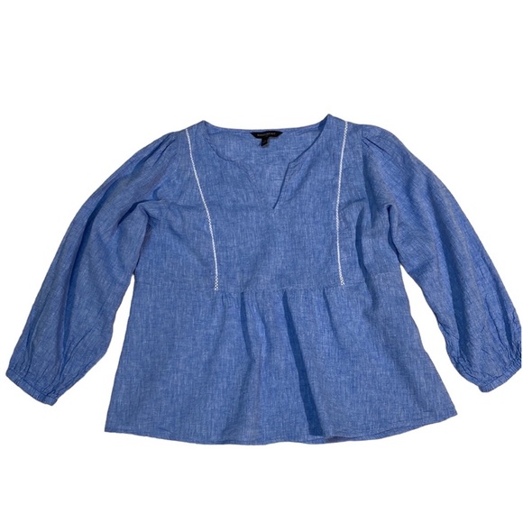 Banana Republic Peplum Boho Peasant Pullover Top Size Medium - Picture 4 of 9